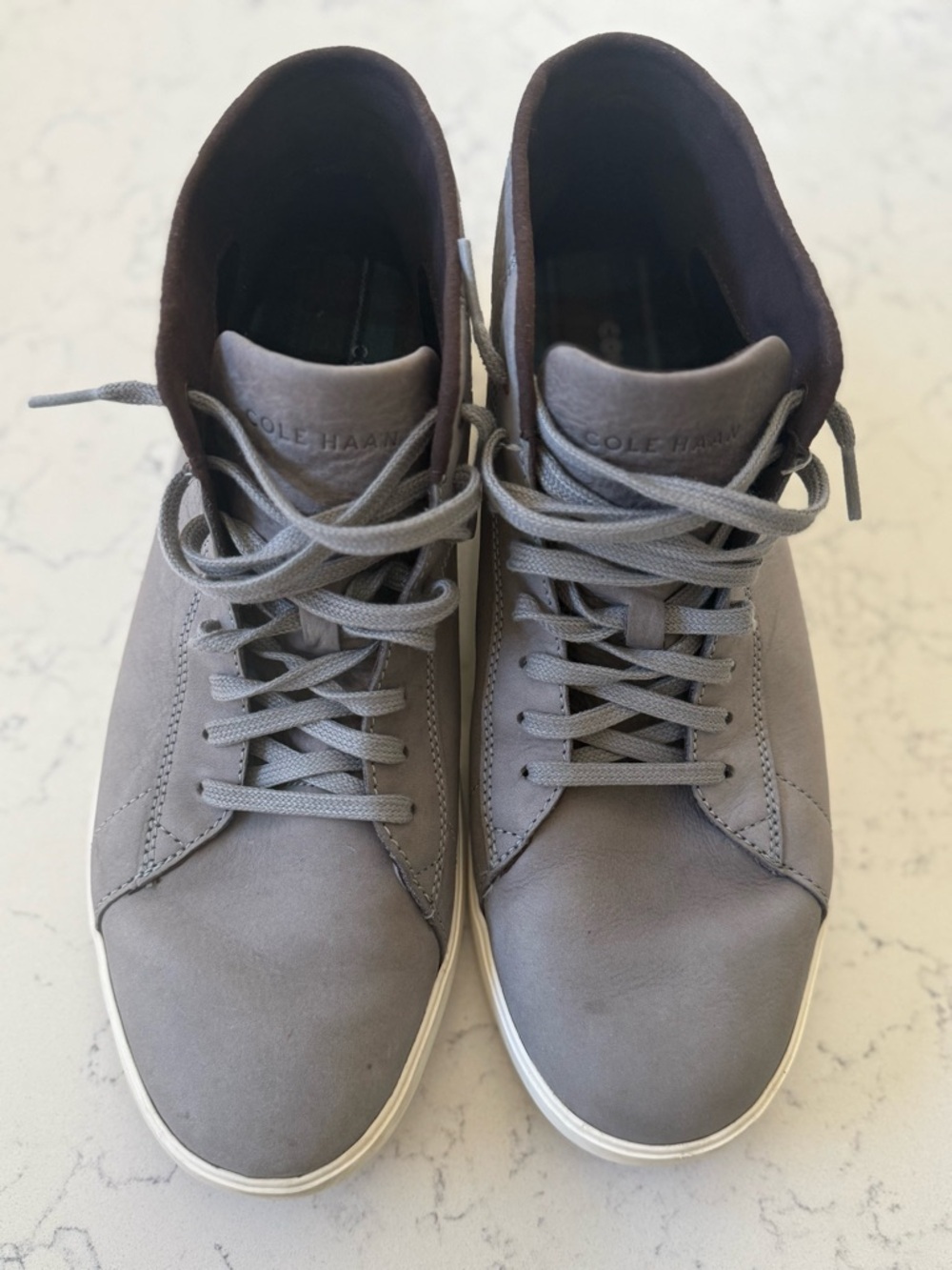 Cole Haan Grand.OS Gray Leather Chukka Boots - Like New